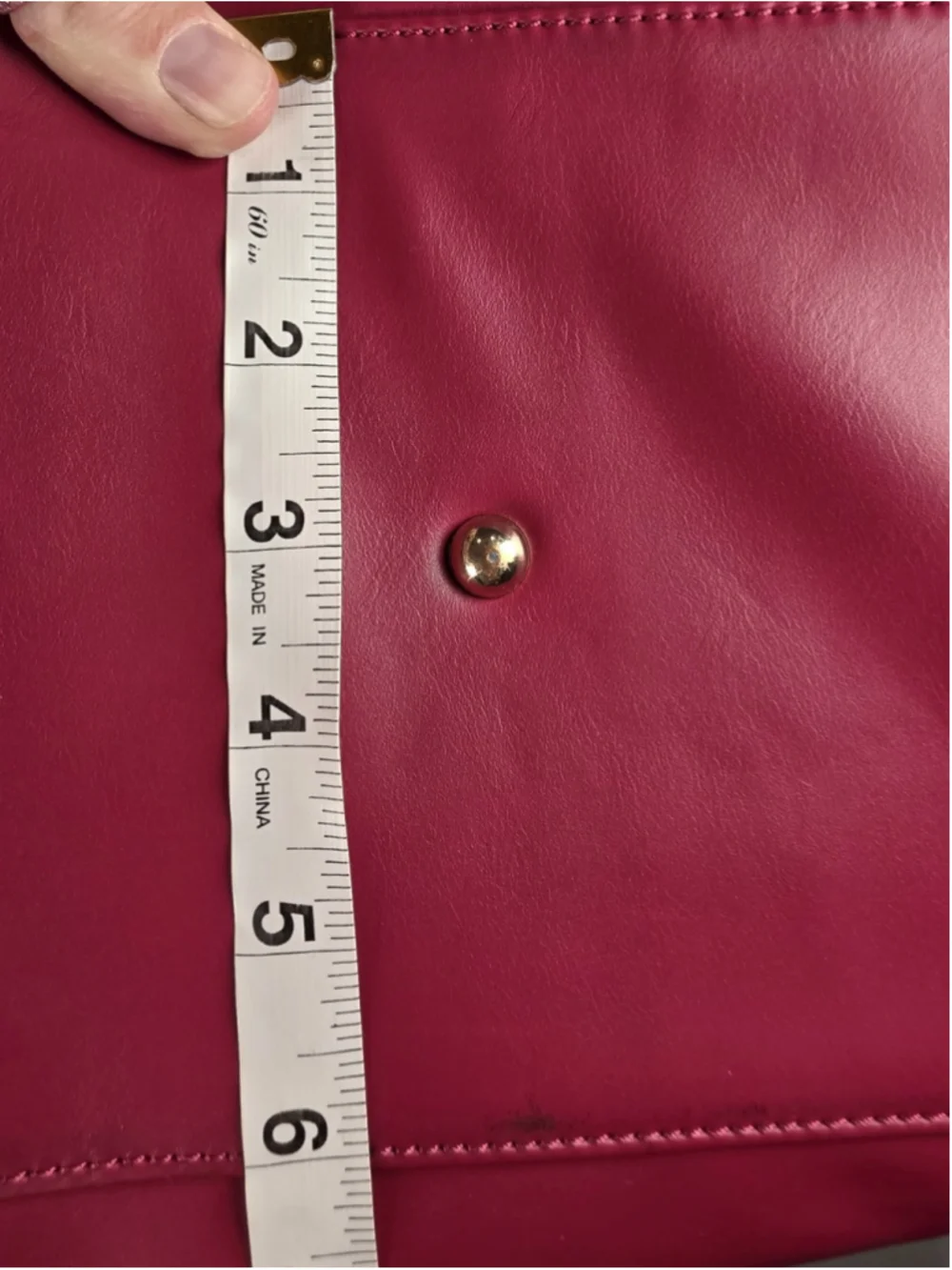 White Elm Aquila Tote Bag Fuchsia Pink Vegan Leather Laptop Work Travel Bag Read